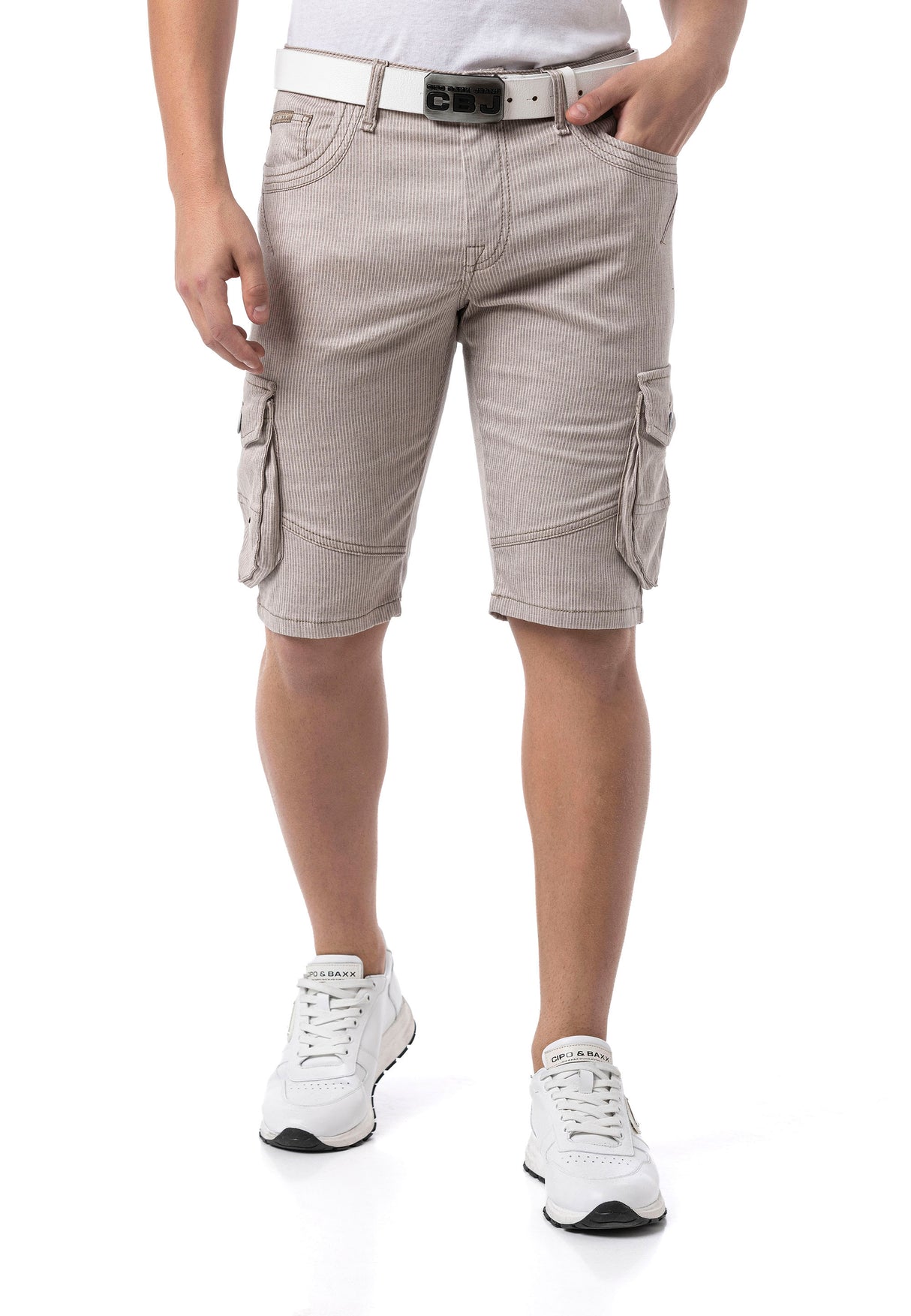 CK297– Herren Capri Hose mit Zipper