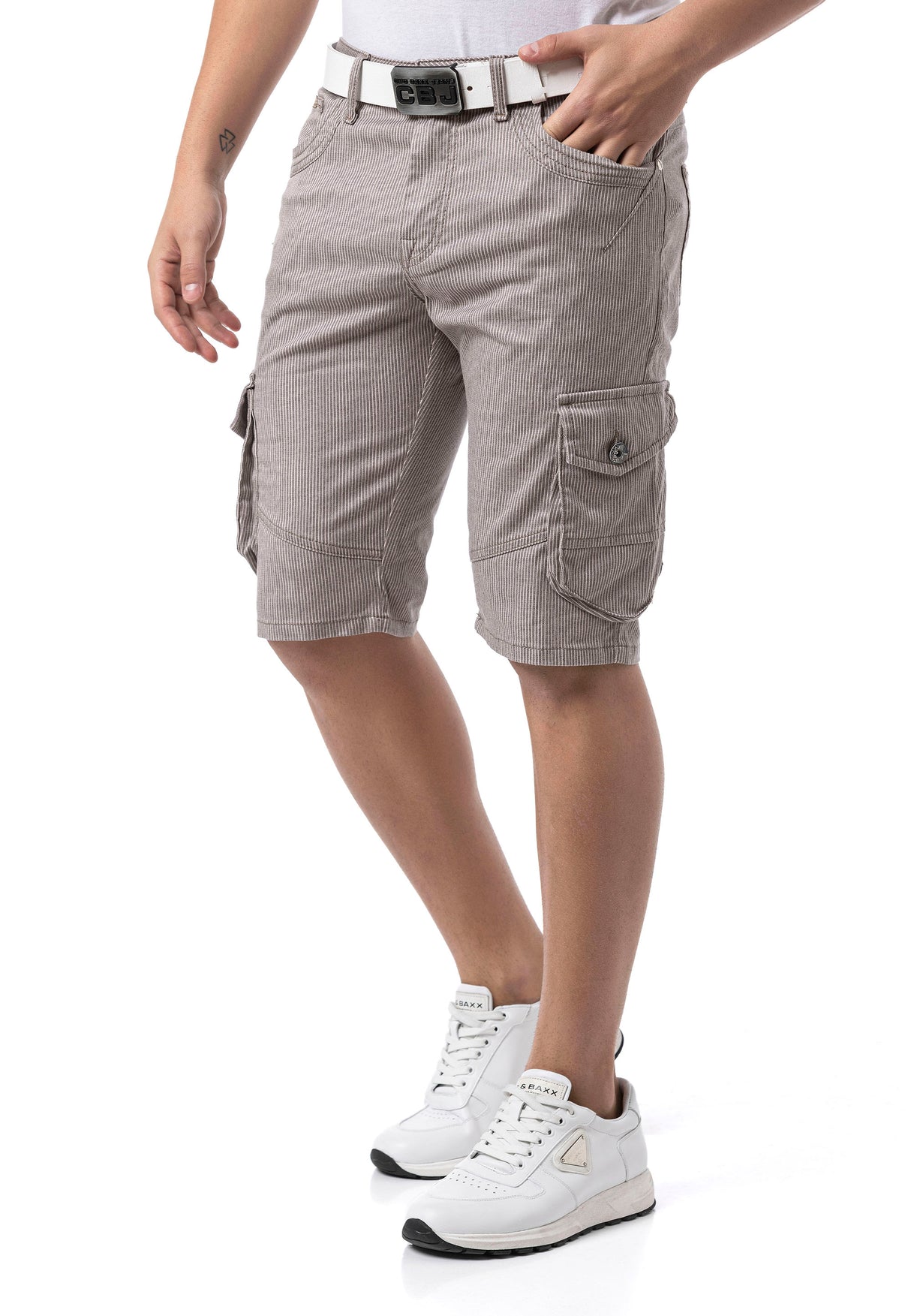 CK297– Herren Capri Hose mit Zipper