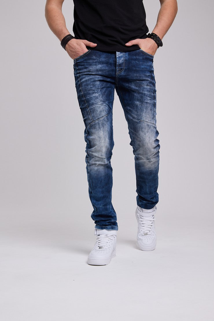 CD286 Jeans confortable pour hommes avec un lavage cool et des coutures décoratives