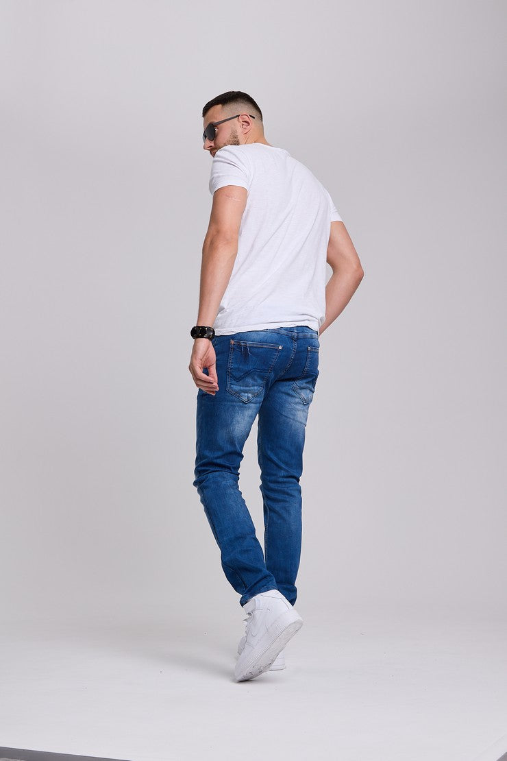 CD319B jeansy proste slim fit klasycznie sprane