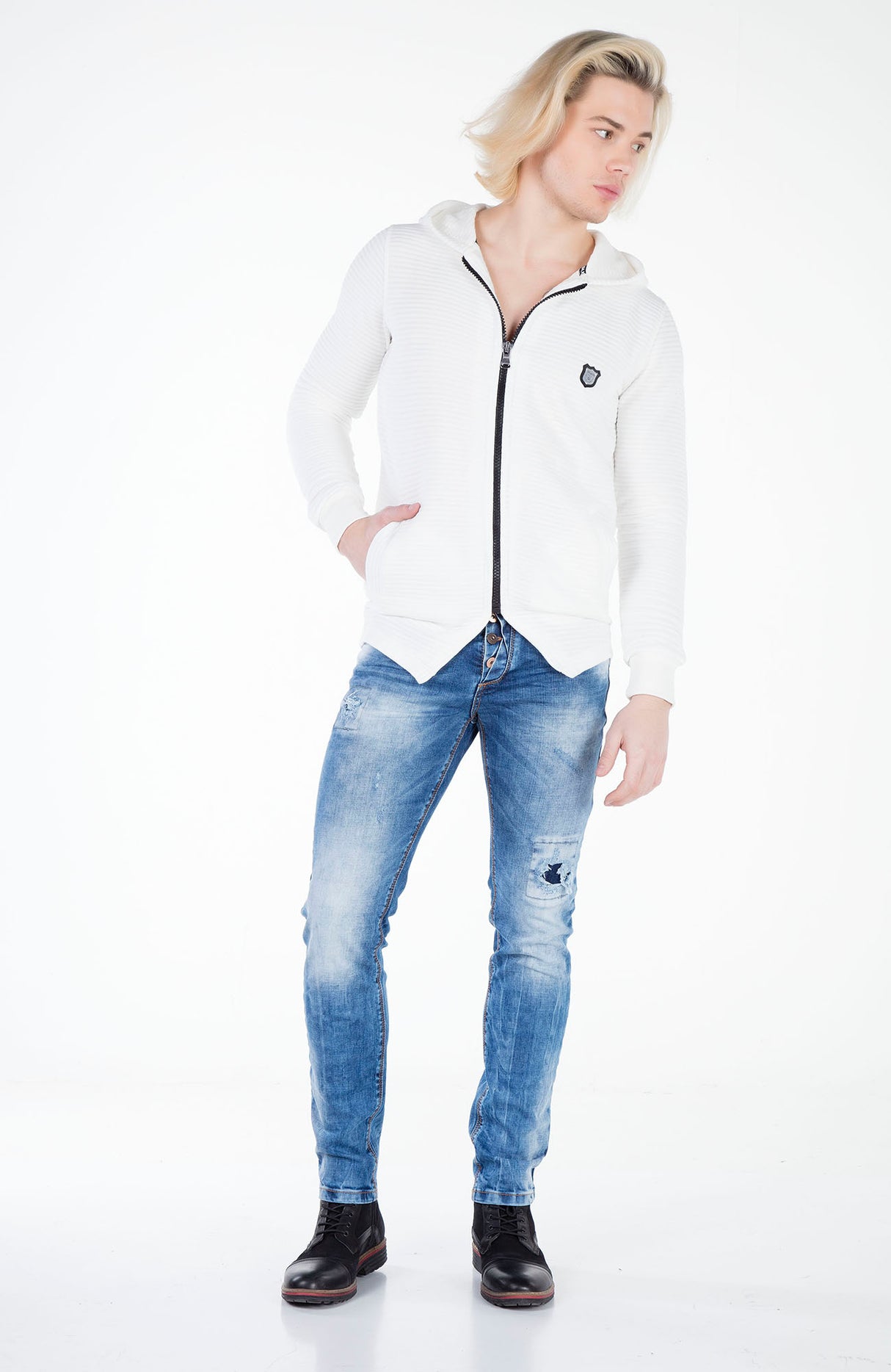 CD350 jeansy z ozdobnym szwem