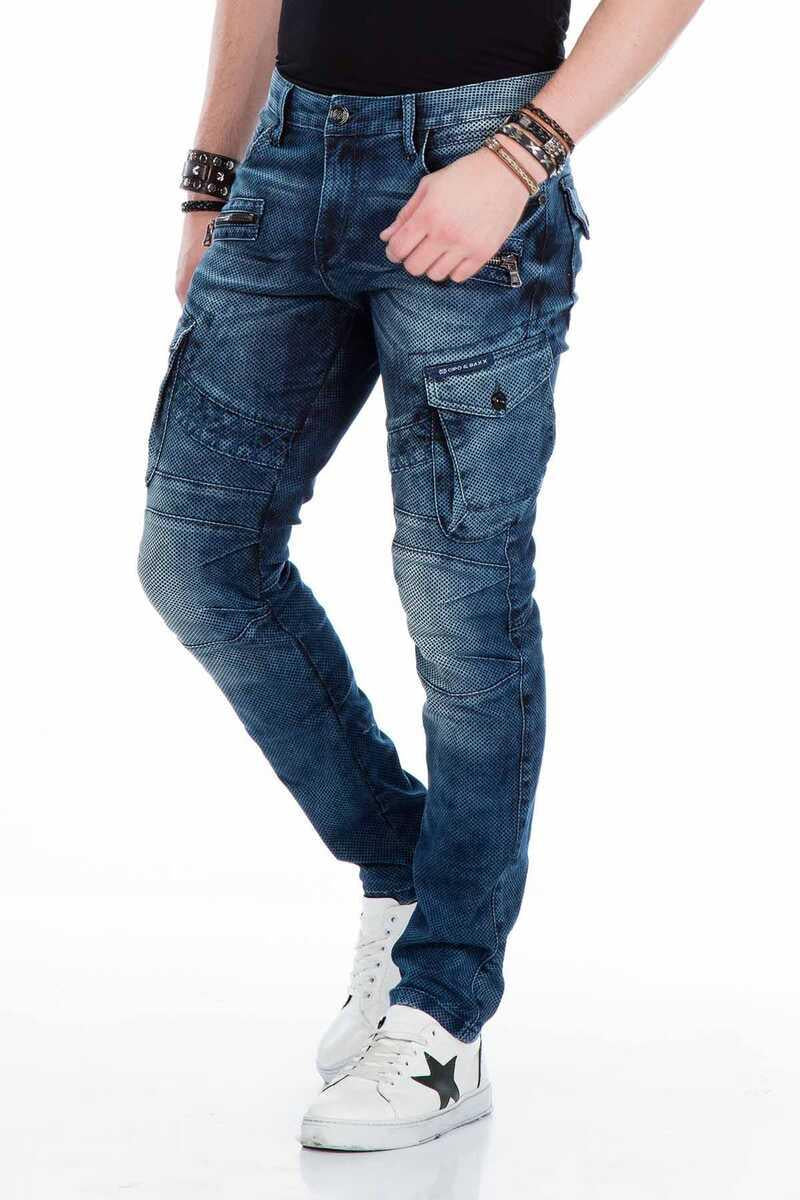 CD369 jeansy z przeszyciami i kieszeniami