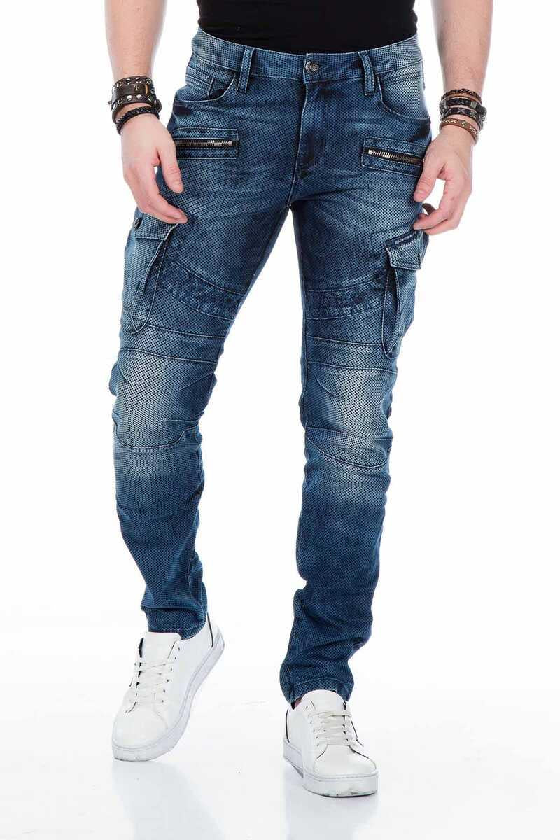 CD369 jeansy z przeszyciami i kieszeniami