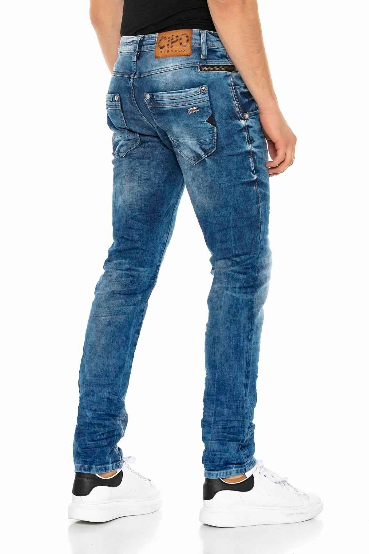 CD394 jeansy slim fit sprane