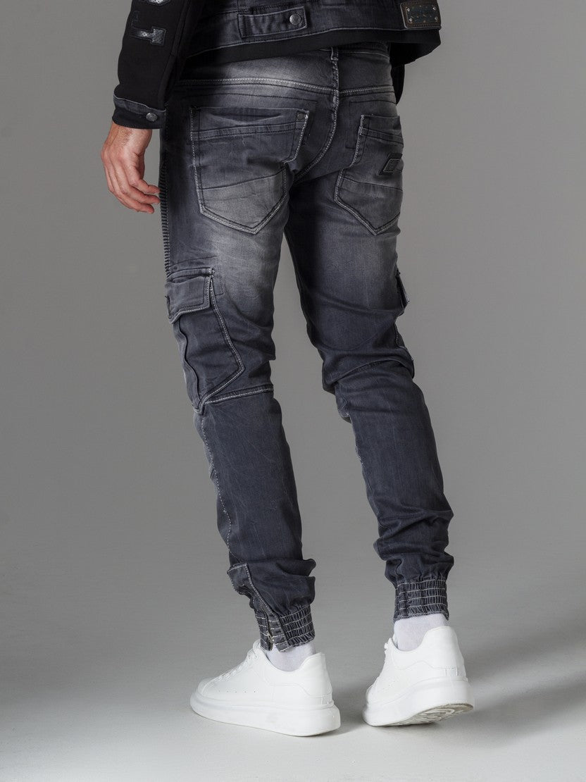 CD446 jeansy ze ściągaczami