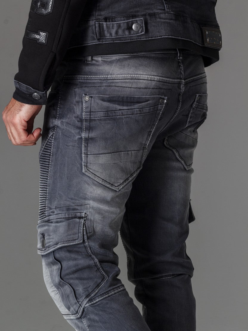 CD446 jeansy ze ściągaczami