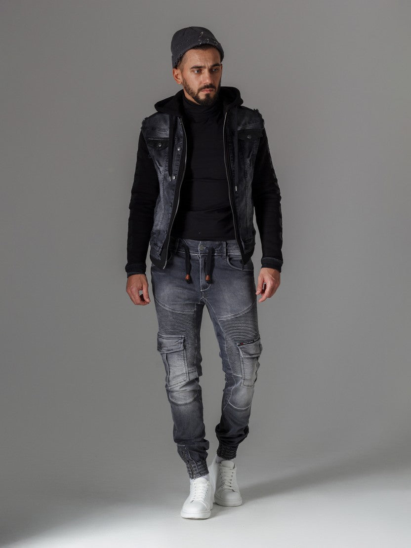 CD446 jeansy ze ściągaczami