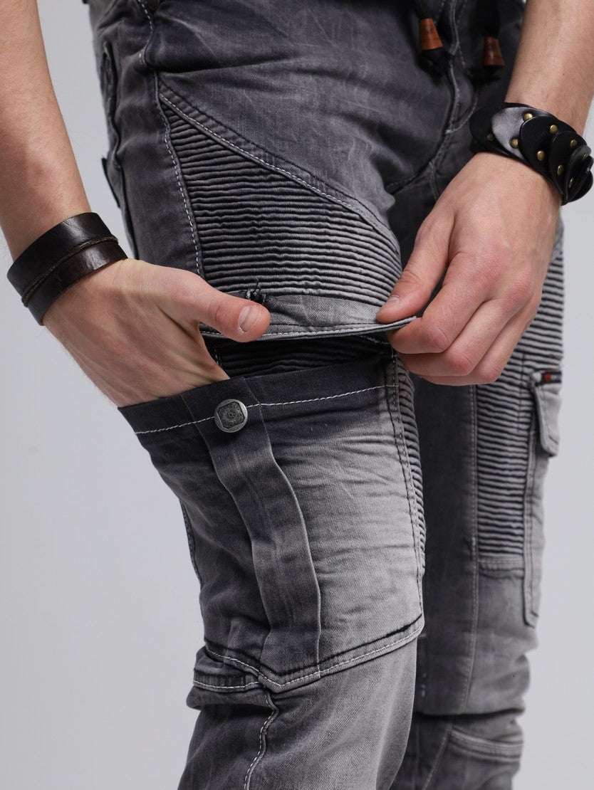 CD446 jeansy ze ściągaczami