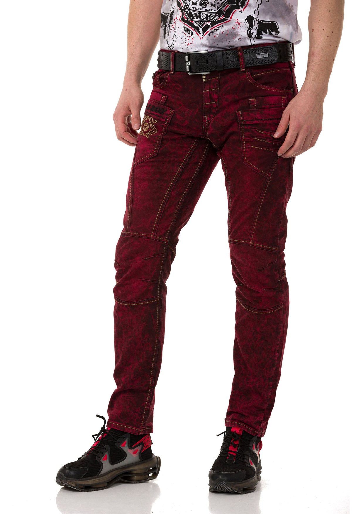 CD479 jeansy z przeszyciami