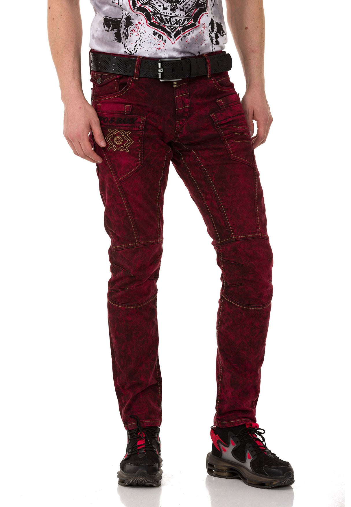 CD479 jeansy z przeszyciami