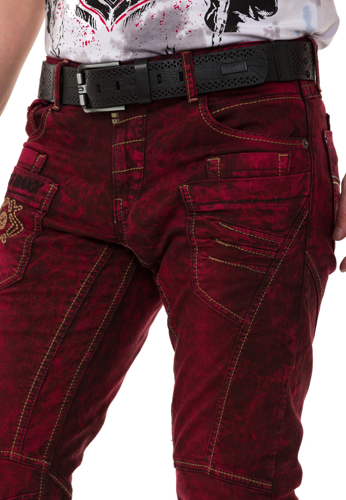 CD479 jeansy z przeszyciami