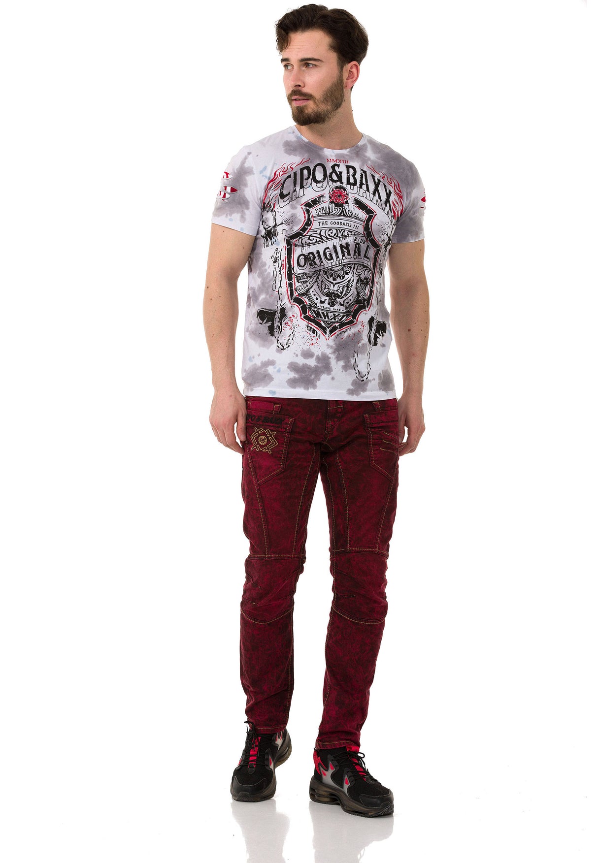 CD479 jeansy z przeszyciami