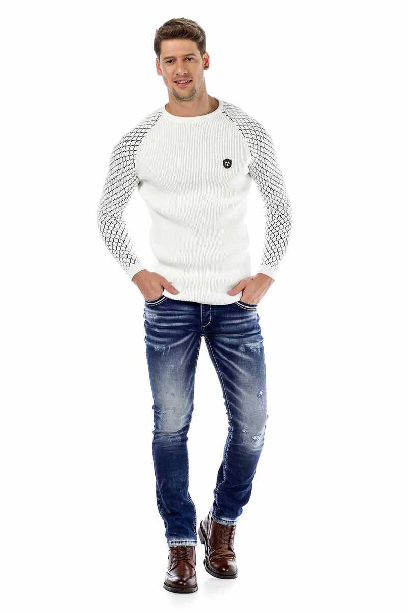 CD485 jeansy slim fit z efektem sprania