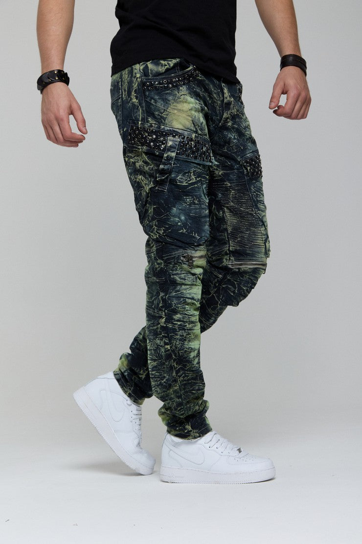 CD494 men's comfortable jeans with gemstone bags in regular fit