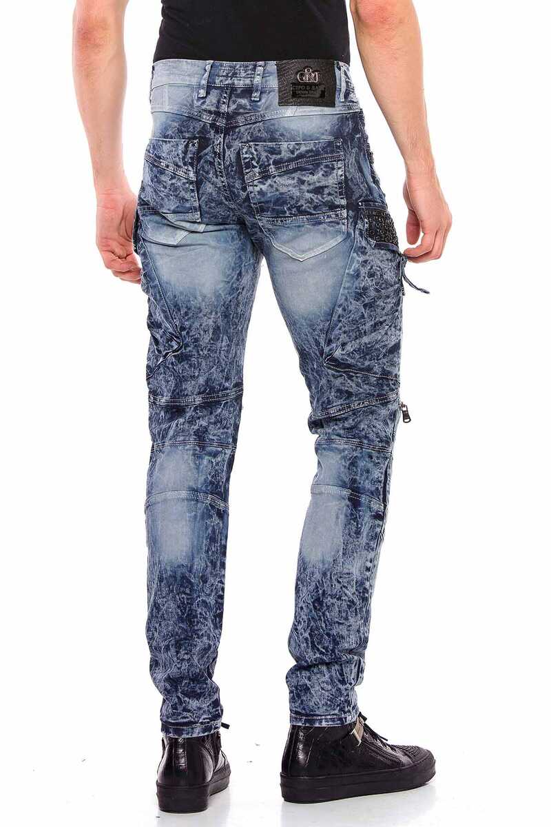 CD494 Comfortabele Heren Jeans met Edelsteen zakken in Regular Fit