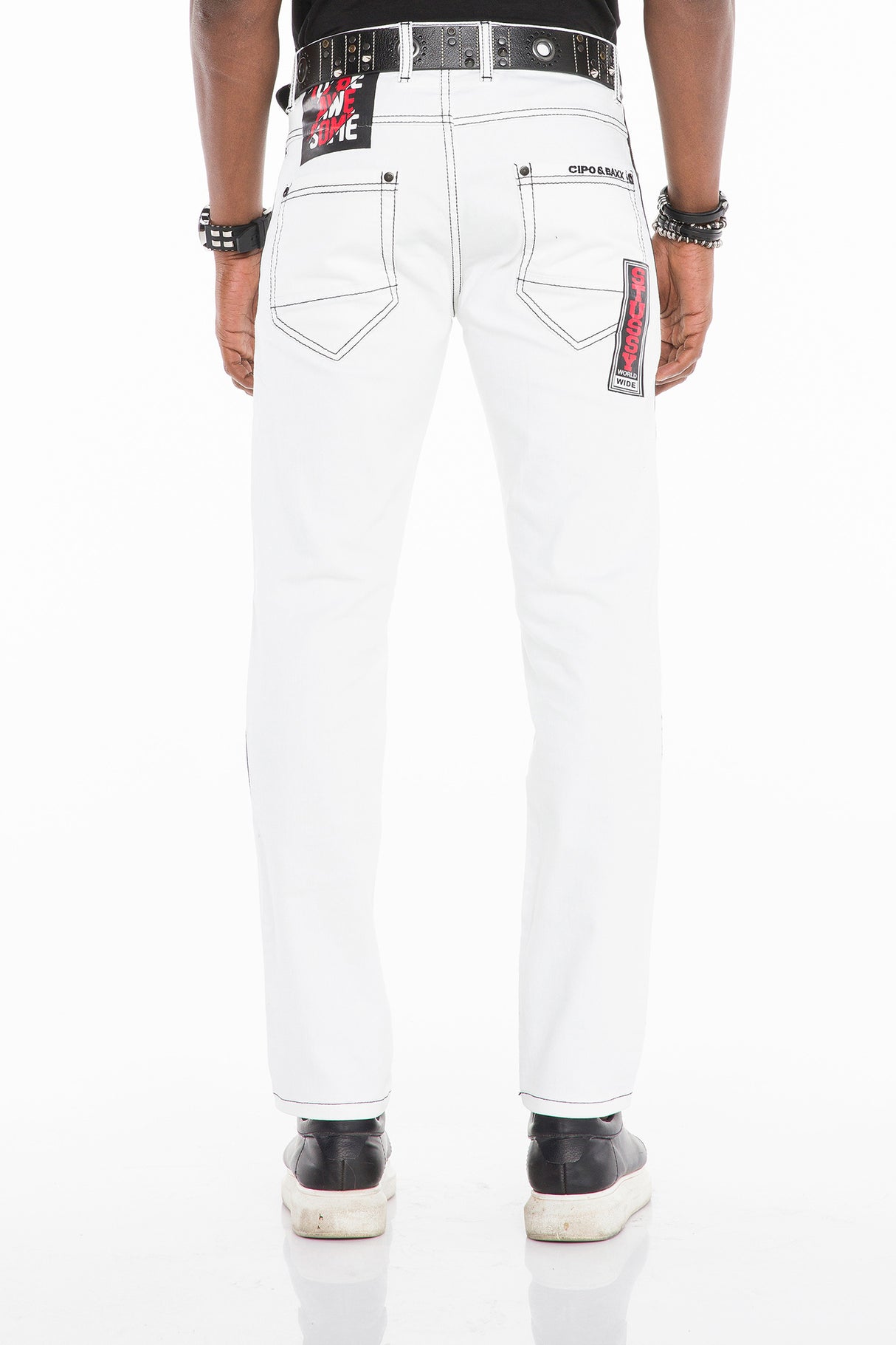 CD525 jeansy męskie z aplikacjami