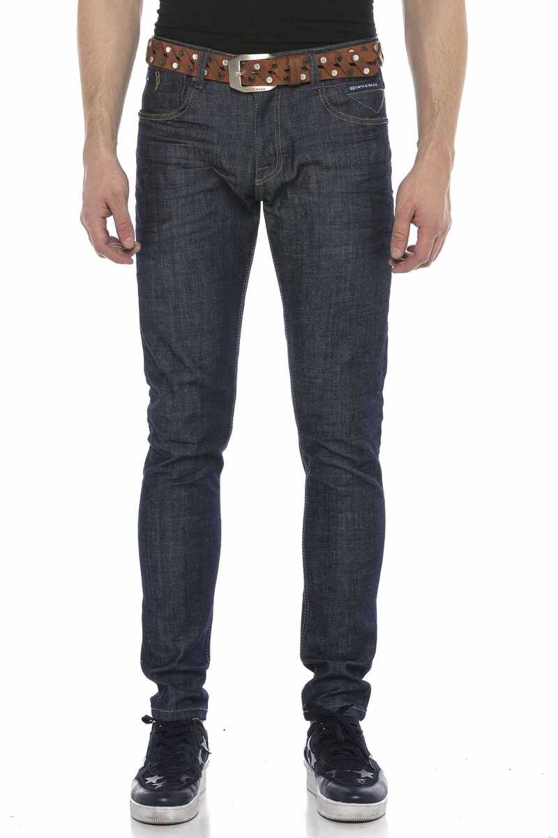 CD538 jeansy w klasycznym stylu raw denim