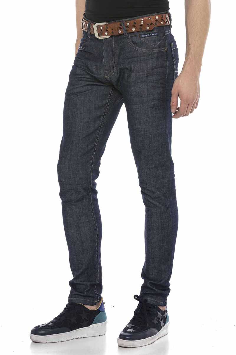 CD538 jeansy w klasycznym stylu raw denim