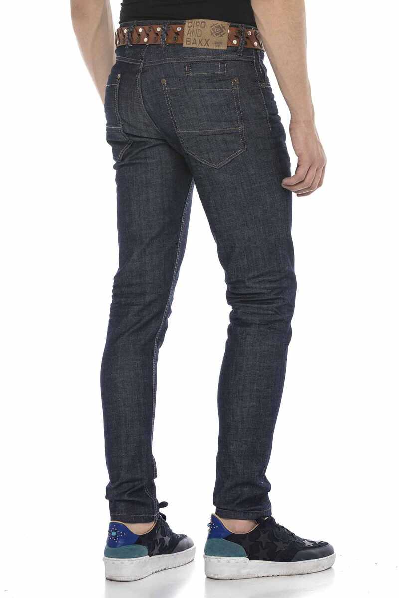 CD538 jeansy w klasycznym stylu raw denim