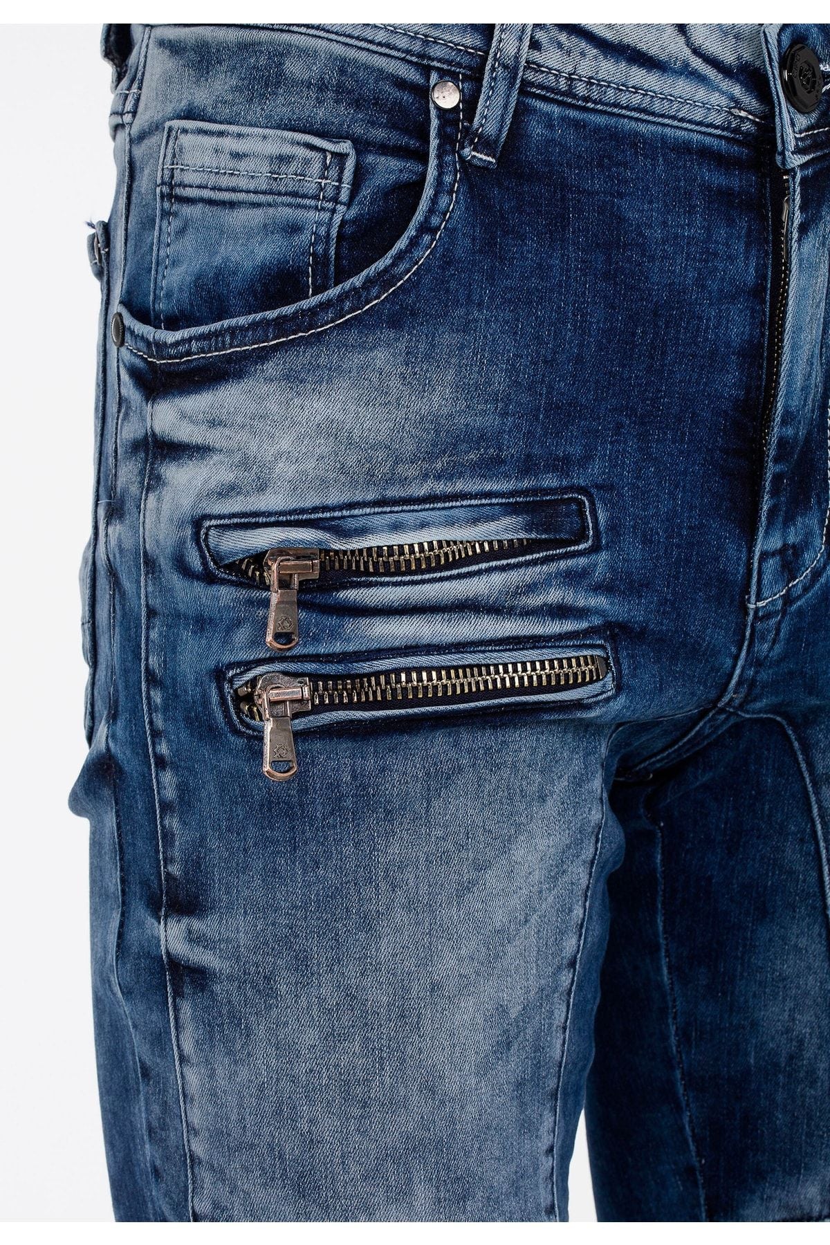 CD551 jeansy z ozdobnymi suwakami