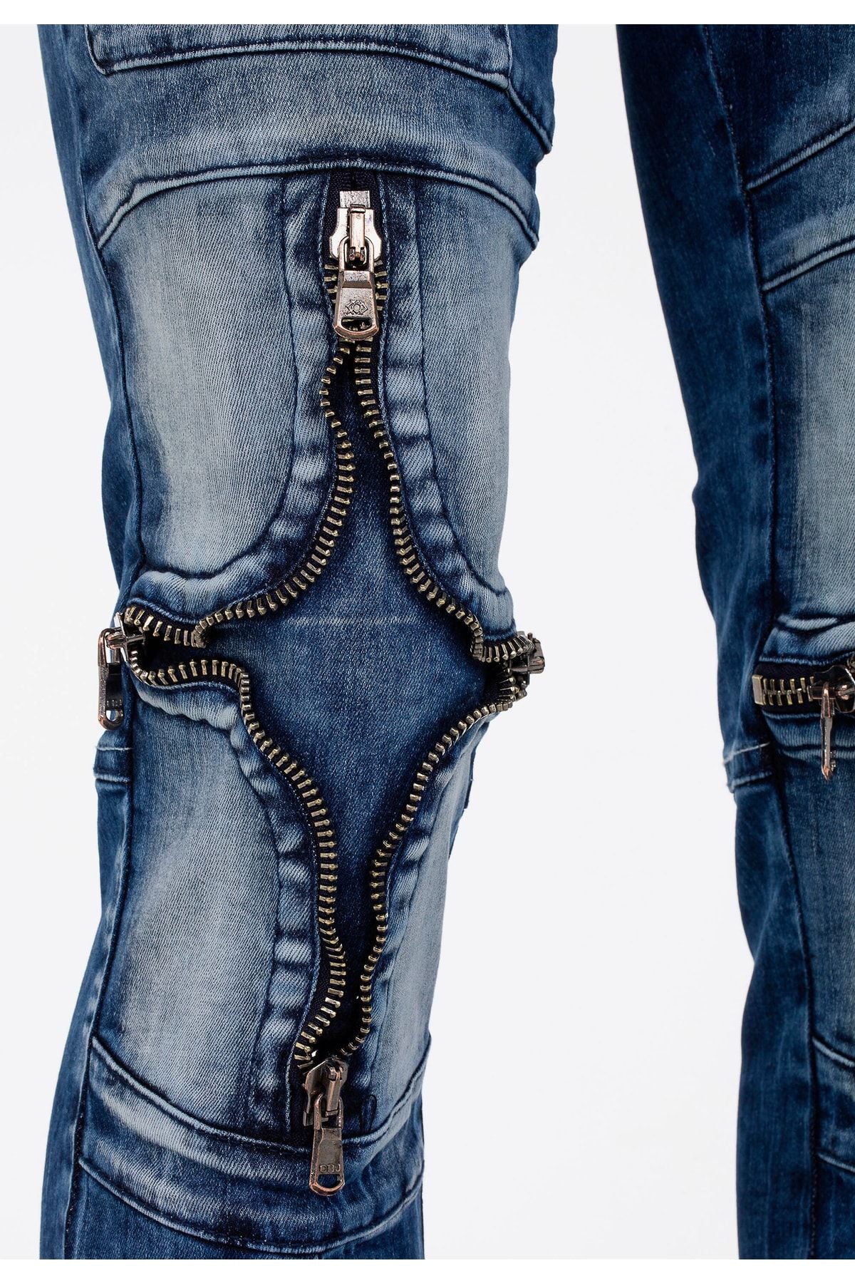 CD551 jeansy z ozdobnymi suwakami