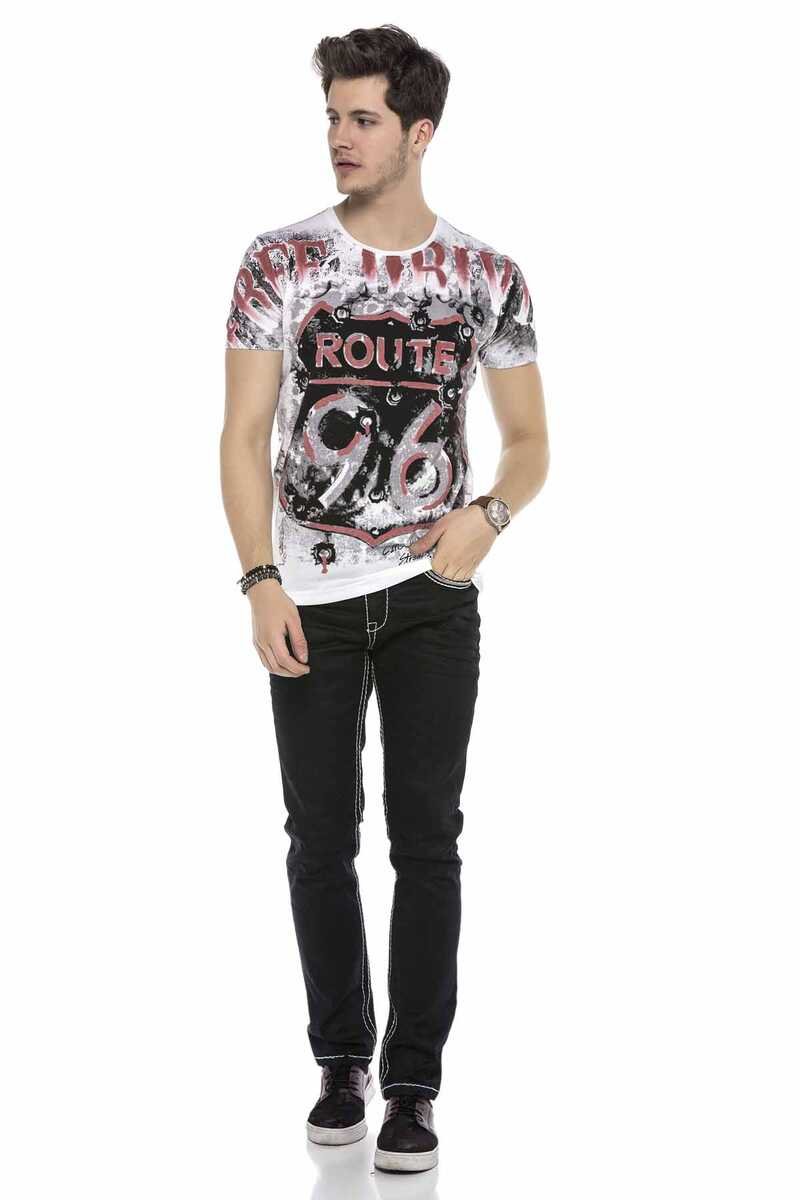 CD553 jeansy z ozdobnym szwem