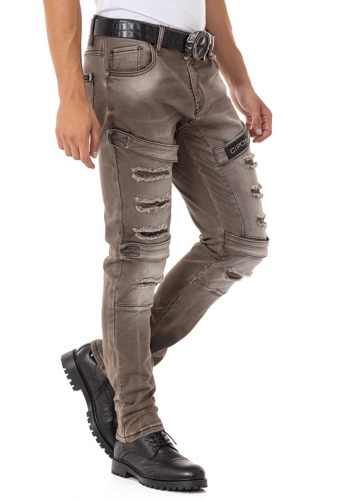 CD555 jeansy w zniszczonym stylu