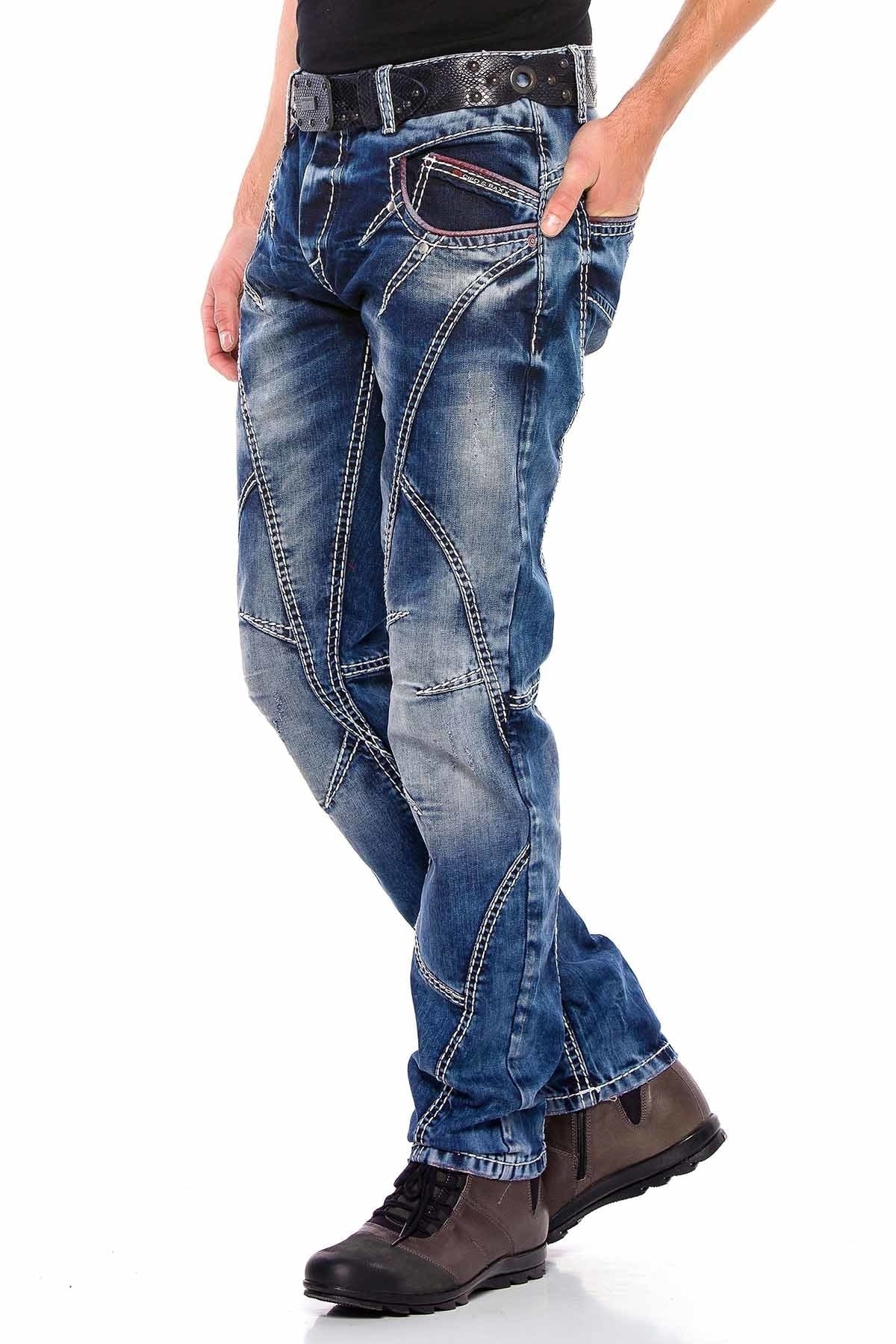 CD563 jeansy z dekoracyjnym szwem