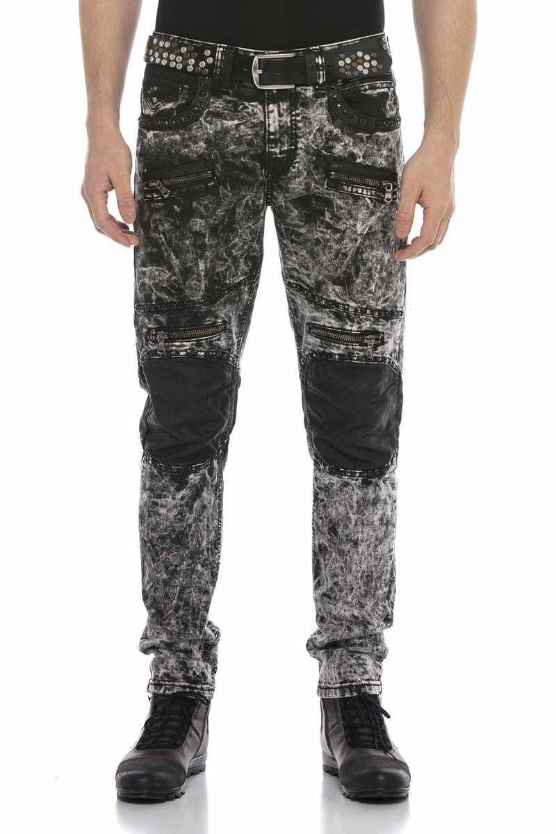 CD568 jeansy w rokowym stylu