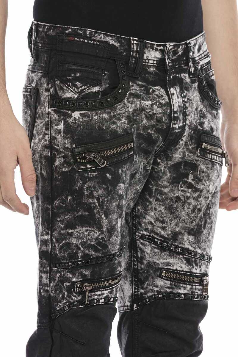 CD568 jeansy w rokowym stylu