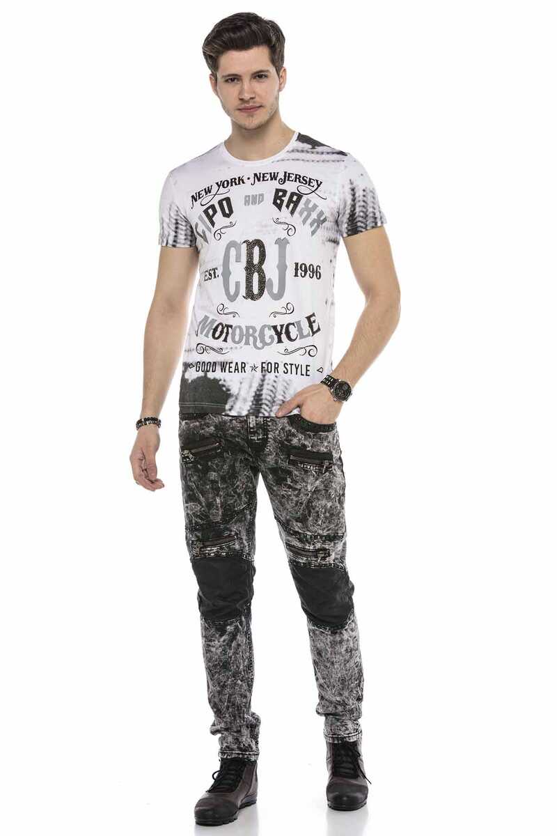 CD568 jeansy w rokowym stylu