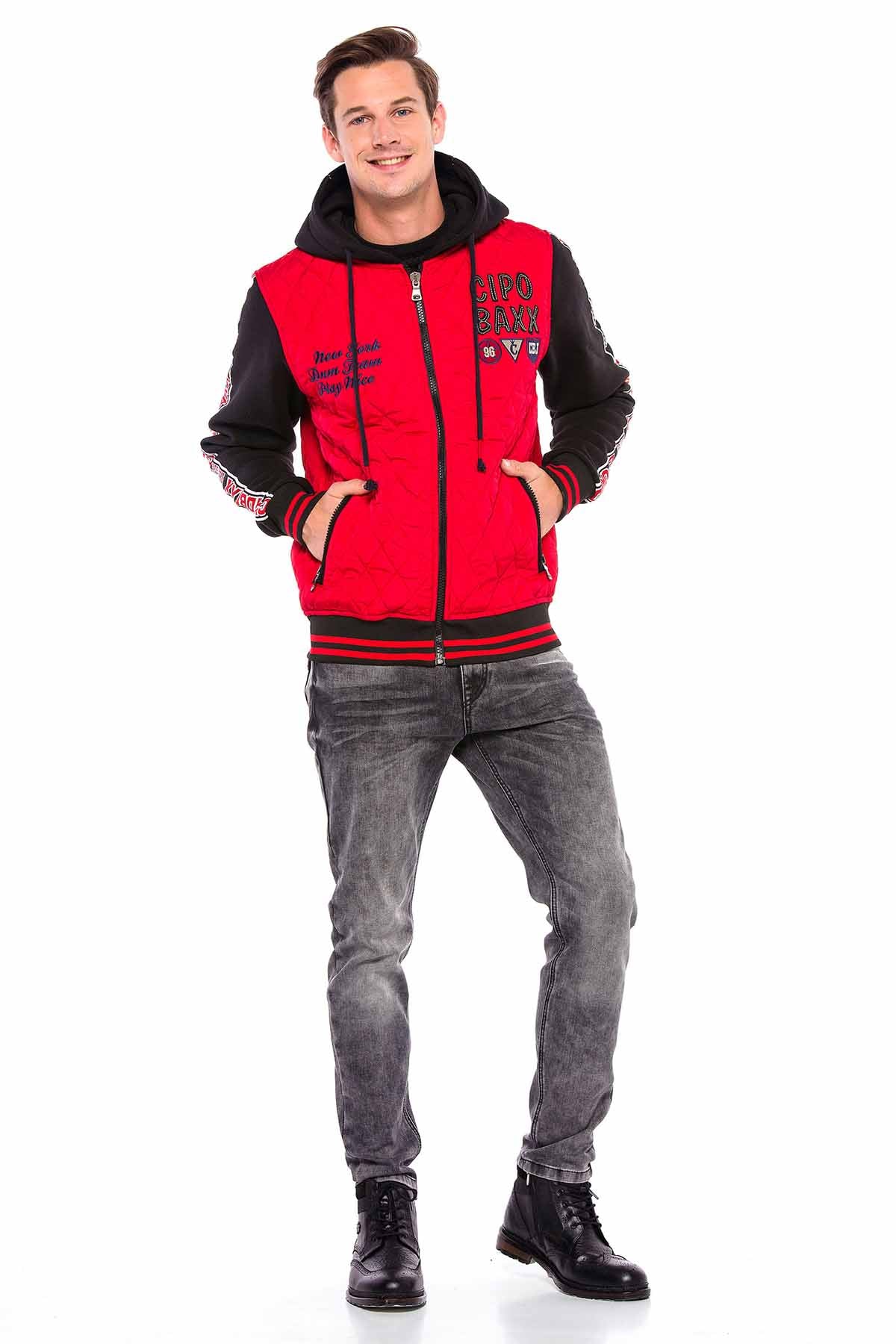 CD569 jeansy proste z lamówką