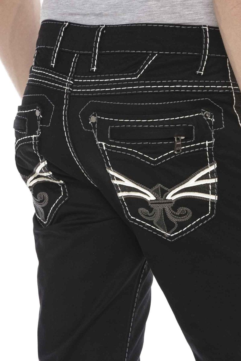 Jeans comodi da uomo CD585 con ricami fantastici