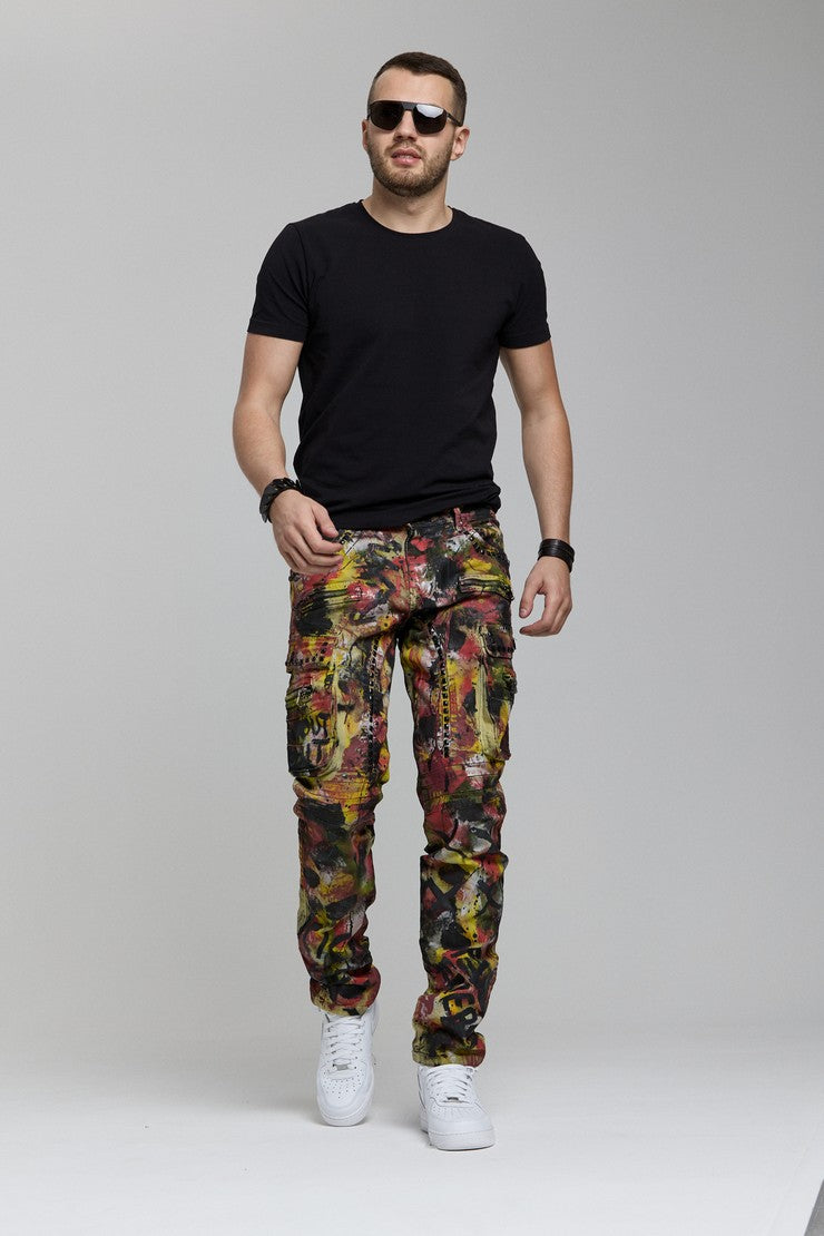 CD587 jeansy z kolorowymi detalami