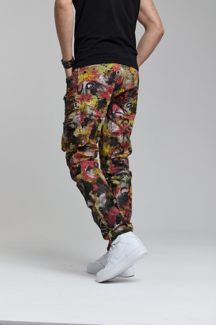 CD587 jeansy z kolorowymi detalami