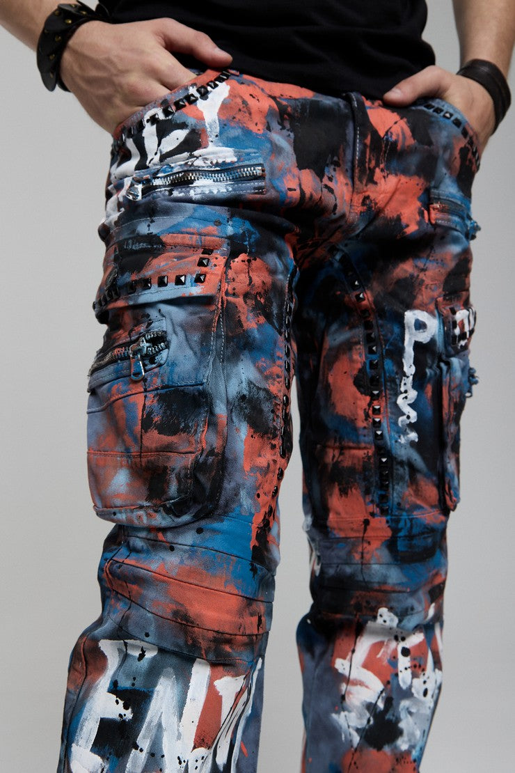 CD587 jeansy z kolorowymi detalami