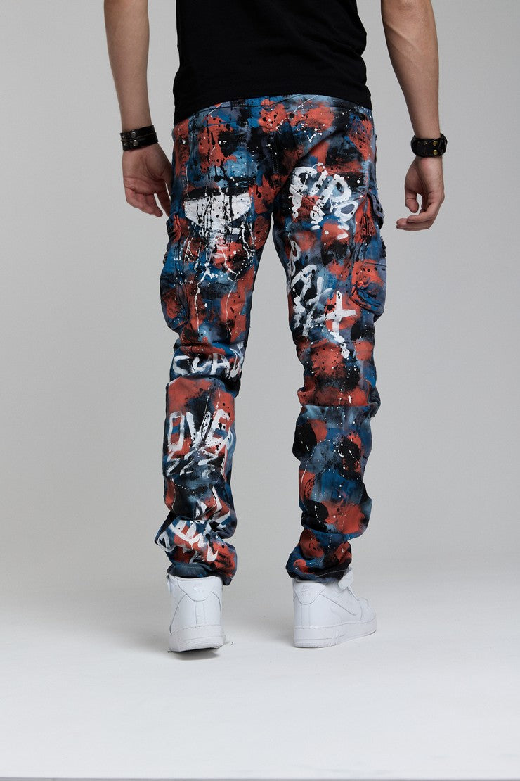 CD587 jeansy z kolorowymi detalami