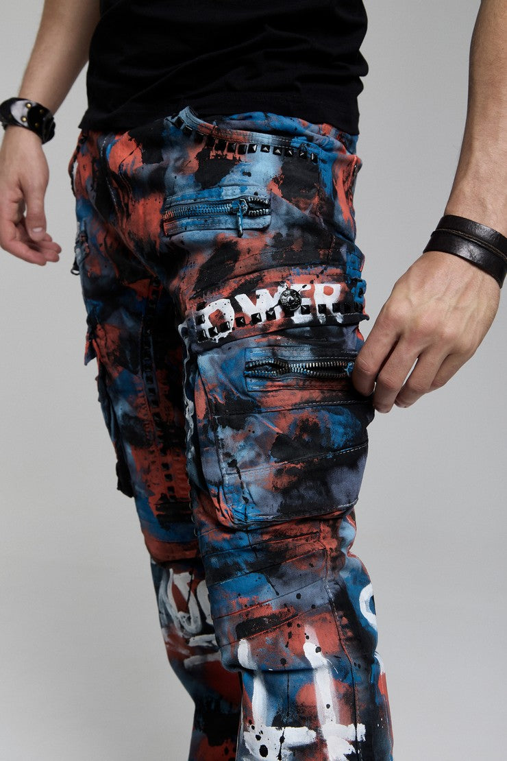 CD587 jeansy z kolorowymi detalami