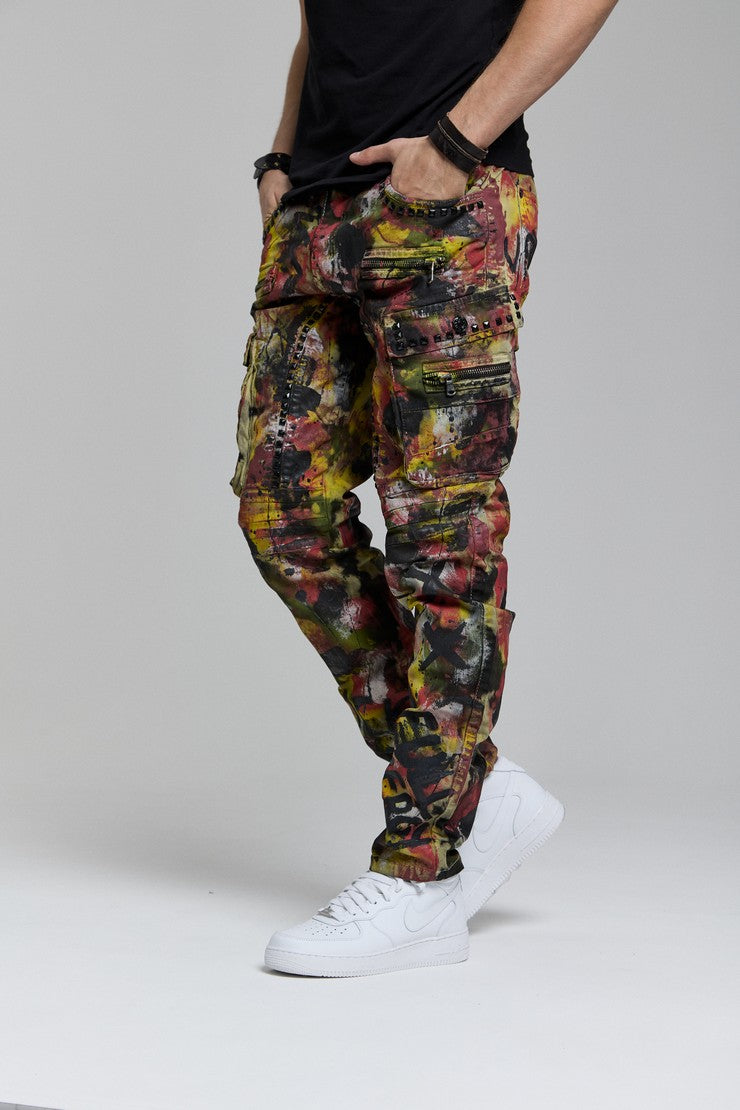 CD587 jeansy z kolorowymi detalami