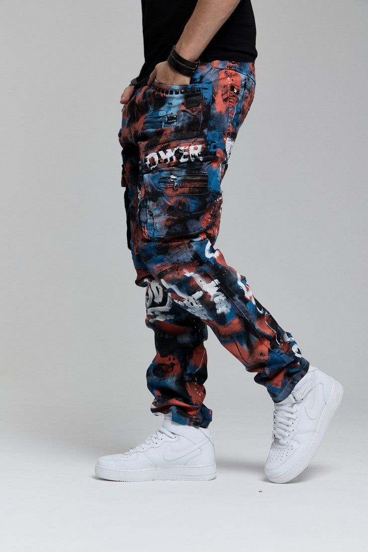 CD587 jeansy z kolorowymi detalami