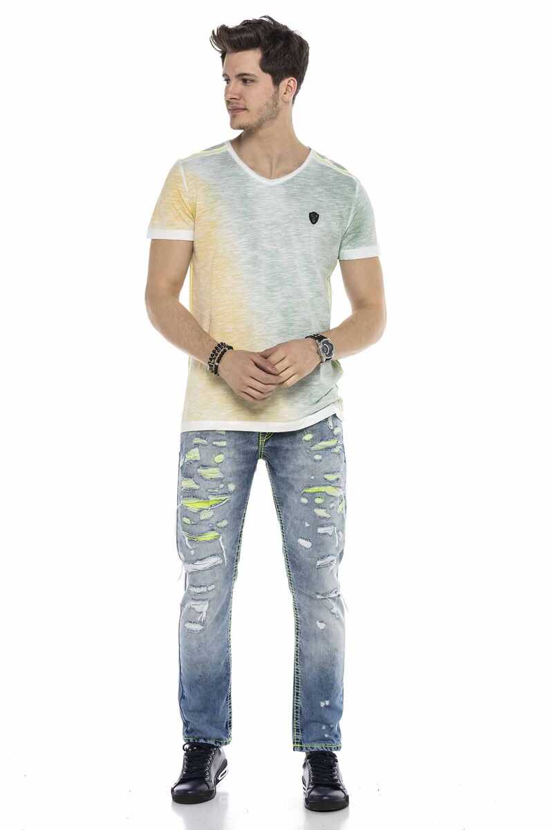 CD605 jeansy w modnym zniszczonym stylu