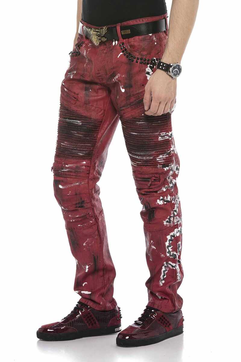 Jeans per tubi da uomo CD608 con rivestimento a colori
