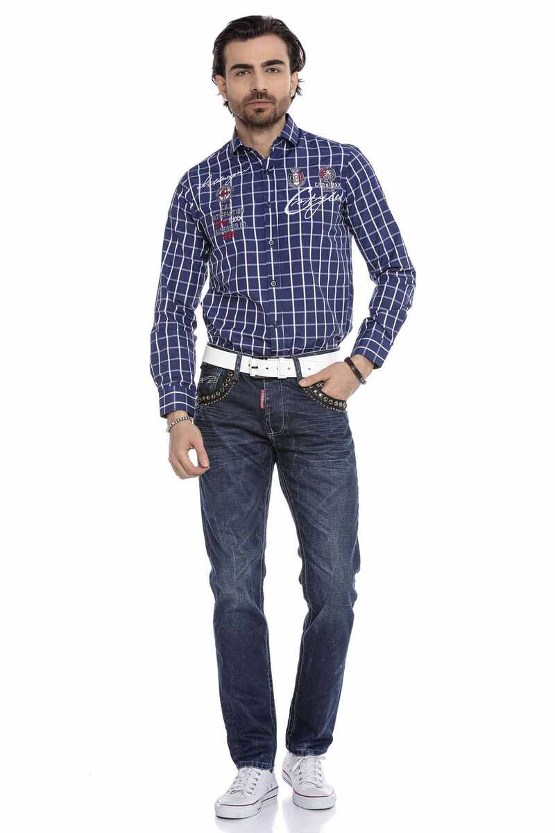 CD665 jeansy z ozdobnymi kieszeniami