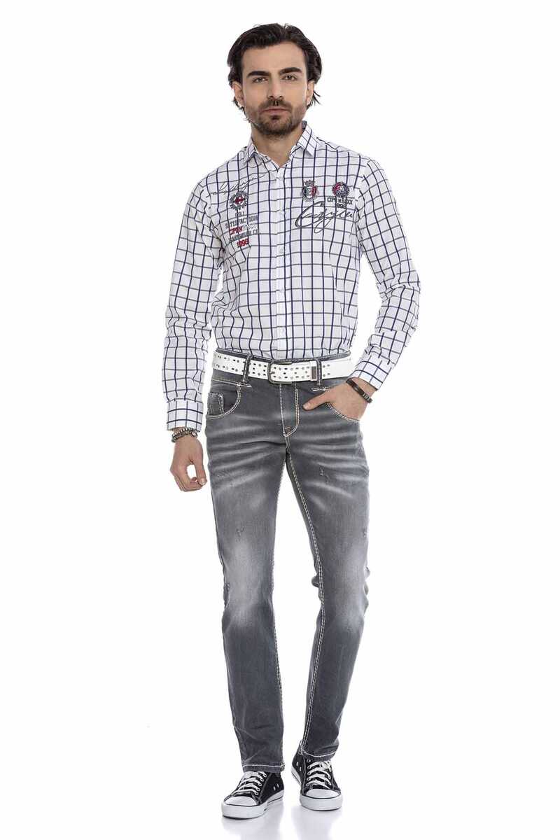 CD668 jeansy w prostym kroju z ozdobnym szwem