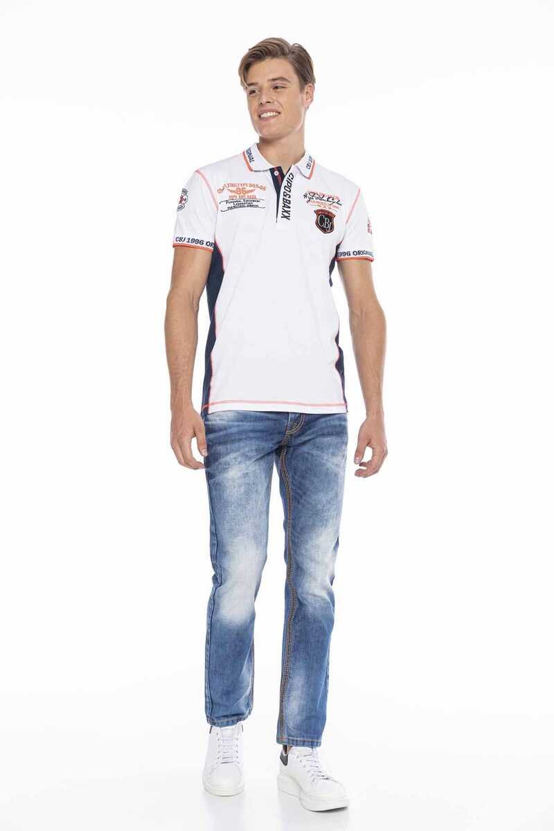 CD669 jeansy proste z ozdobnym szwem