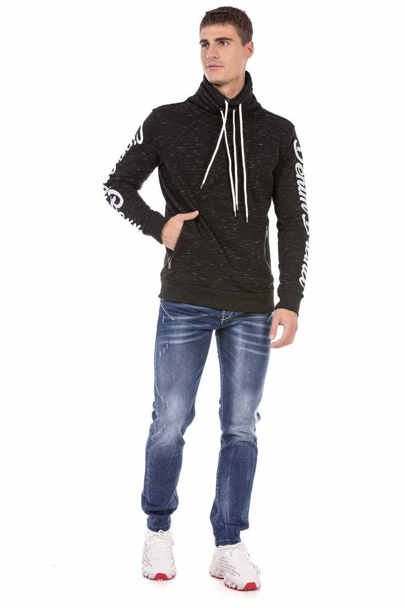 CD692 jeansy proste z ozdobnym szwem