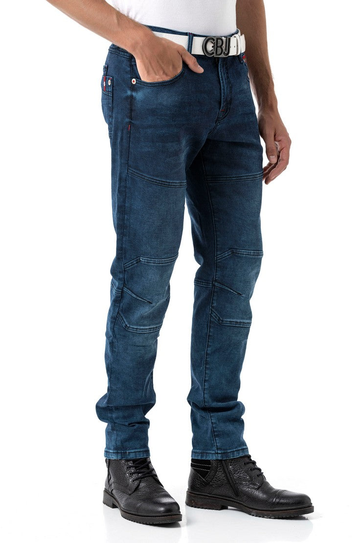CD699 Herren Straight Fit-Jeans mit cooler Used-Waschung