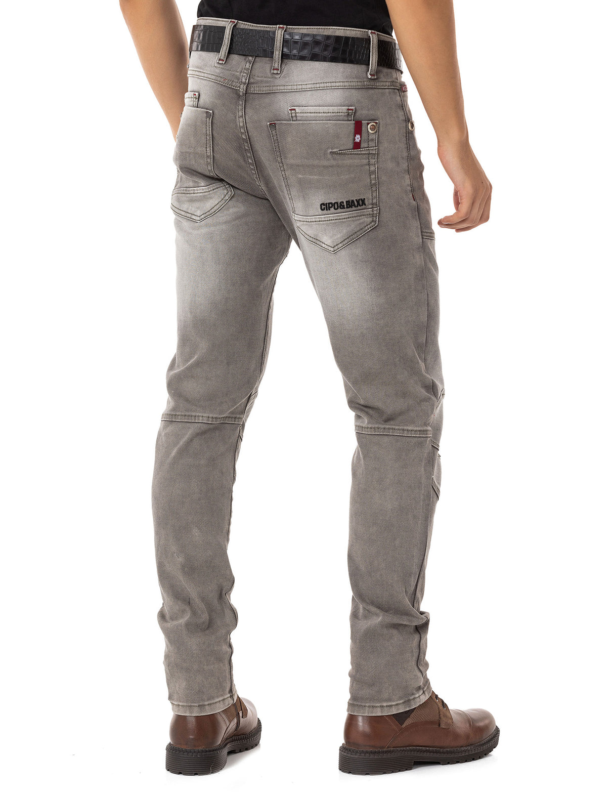 CD699 Herren Straight Fit-Jeans mit cooler Used-Waschung