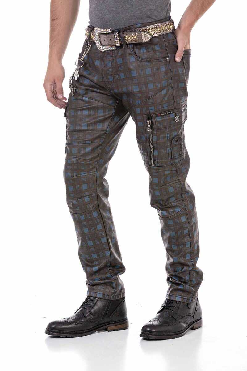 CD721 spodnie impregnowane w kratę