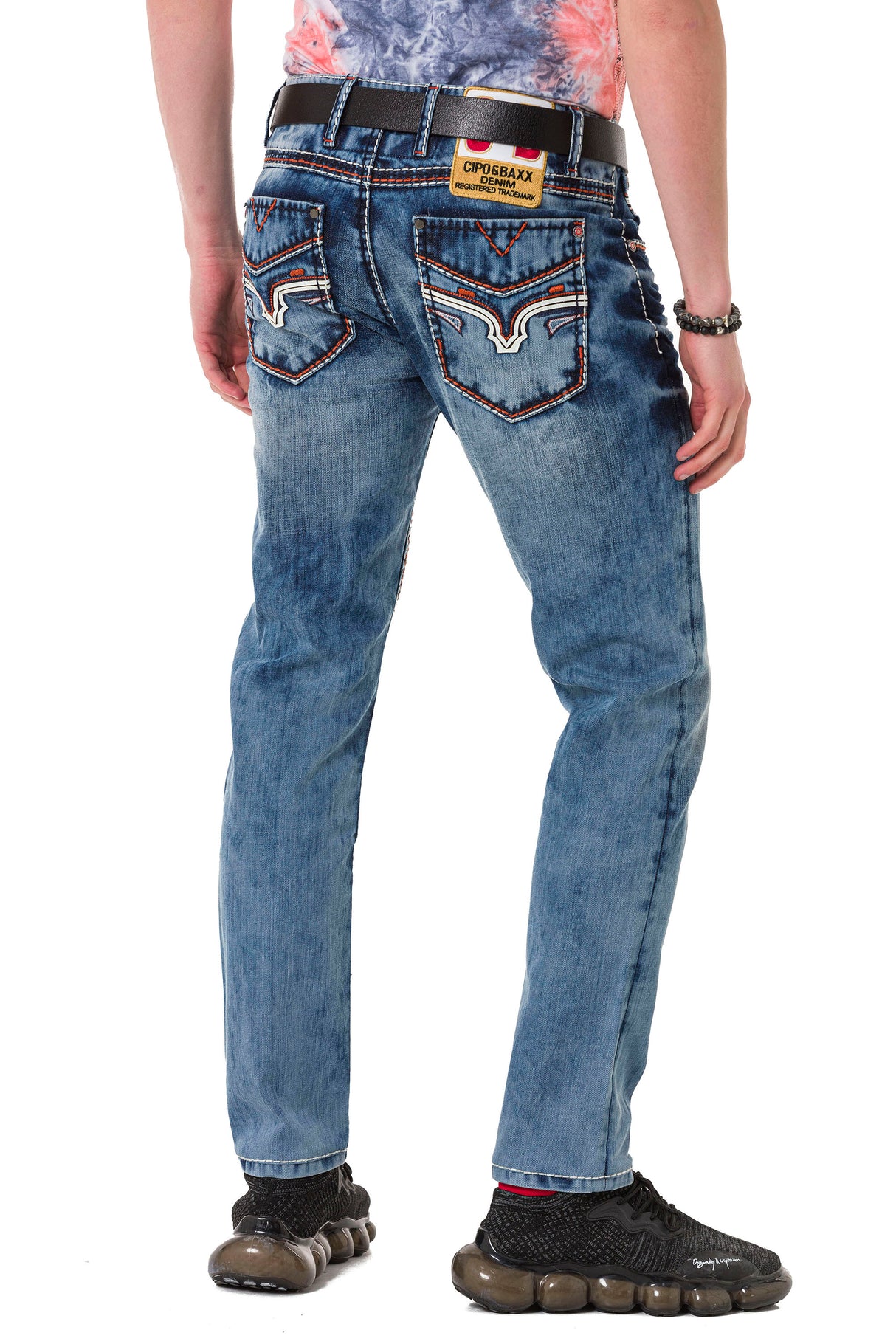 Jean Slim-Fit pour hommes CD729 avec broderie de poche